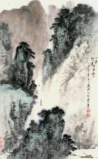 张彦青 山水 立轴 纸本
