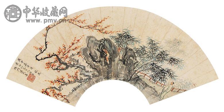 法式善 山水 扇面 设色纸本