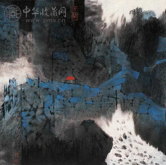 卓鹤君 1990年作 闲坐听泉 画心 设色纸本