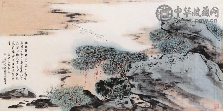 车鹏飞 林泉闲话图 镜心 设色纸本