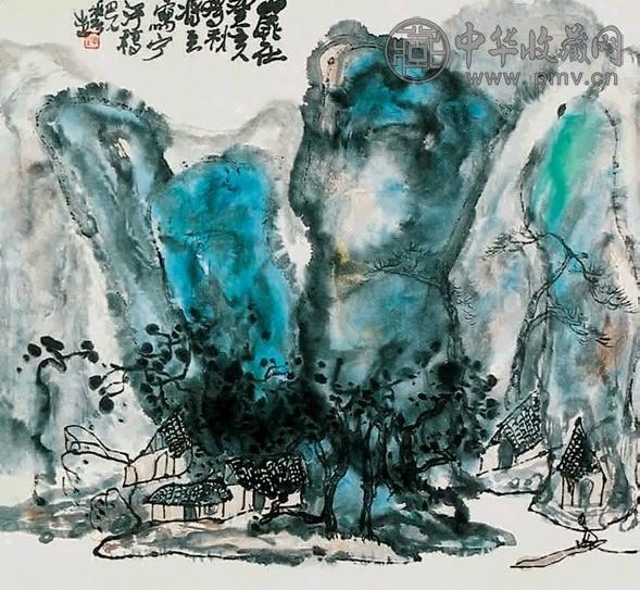 李华生 山水 镜心 设色纸本