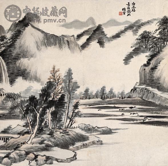 萧俊贤 云山无恙图 立轴 设色纸本