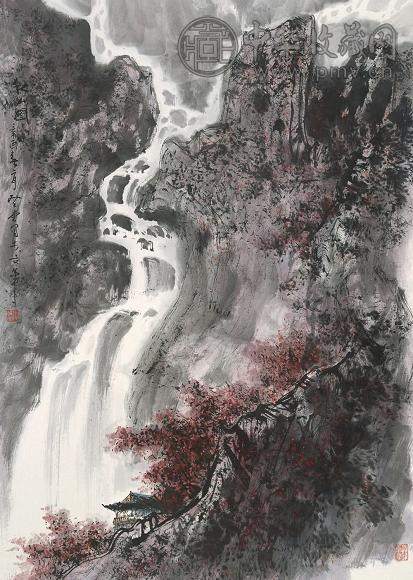 张登堂 秋山图 立轴 纸本