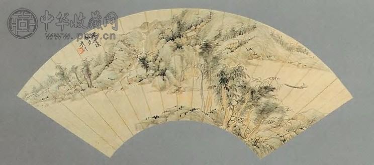 刘彦冲 楚山清溪图 扇面 设色纸本