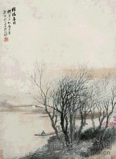 吴石僊 1890年作 绿杨春晓 镜心 设色纸本