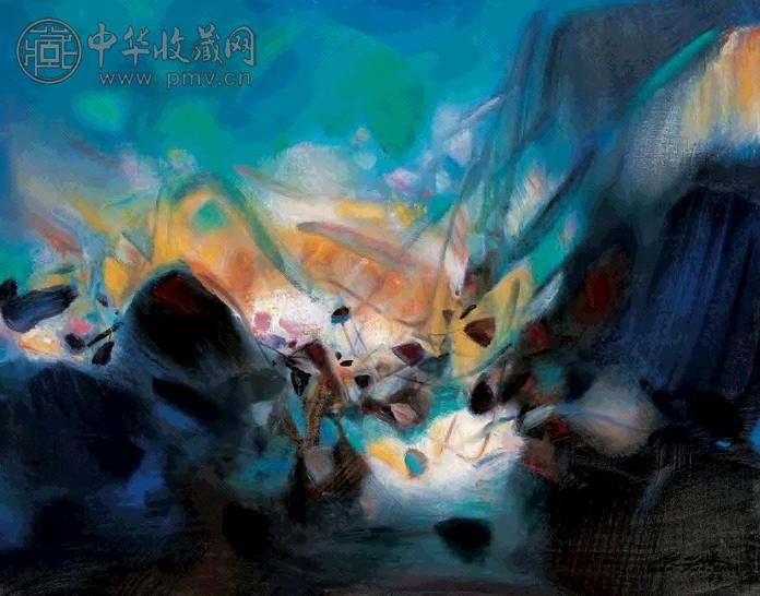 朱德群 1997年作 涌现 油画