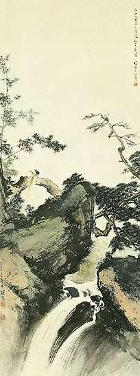 黎雄才 松涧双禽 轴