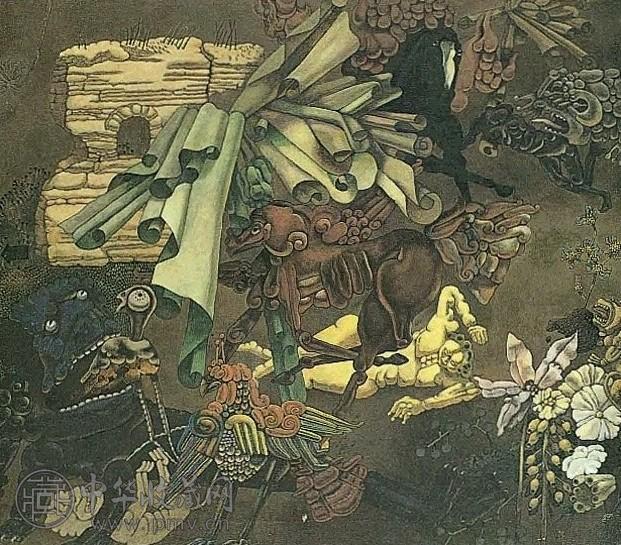 曹力 1990年作 木瓜树下 油画画布