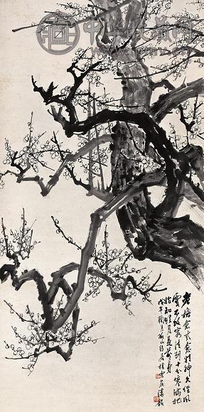 潘韵 戊午(1978年)作 墨梅 立轴 水墨纸本