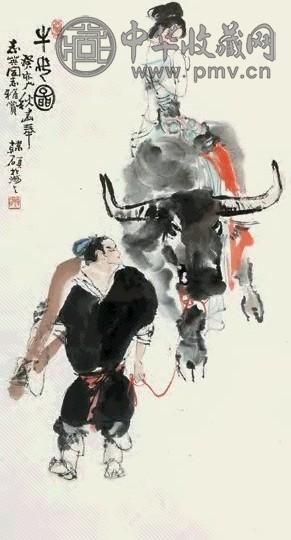 韩硕 1983年作 牛郎织女图 镜心 设色纸本