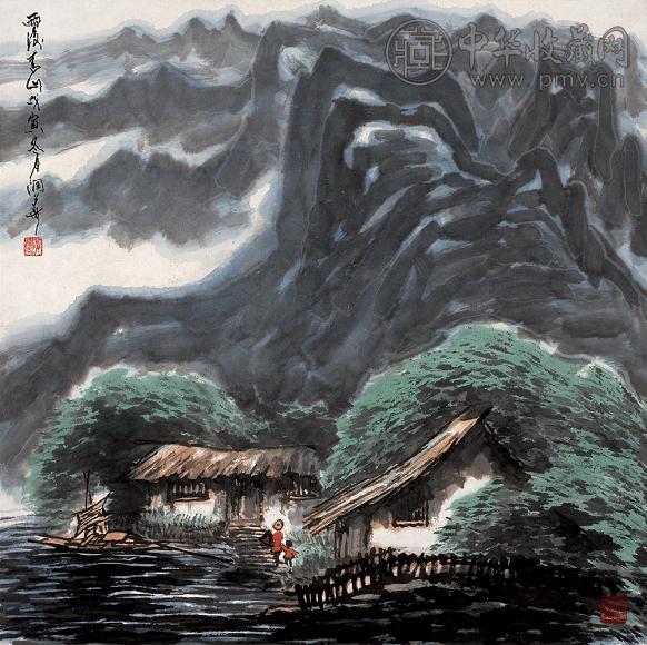 黄润华 1998年作 雨后青山 镜心 设色纸本