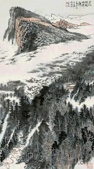 陆俨少 1978年作 峨嵋纪游图 立轴 设色纸本
