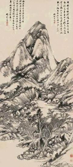 王学浩 癸巳(1793年)作 拟黄公望山水 镜心 水墨纸本