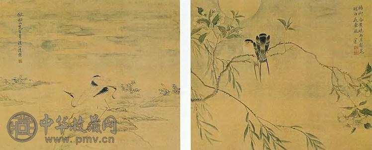 清 张槃 花鸟 册页
