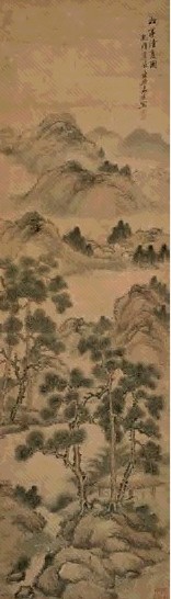 陈嘉乐 1760年作 松亭清夏图 立轴 设色纸本