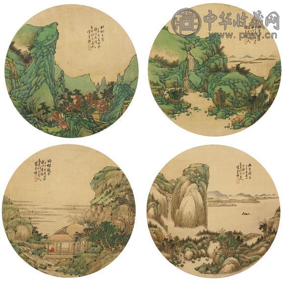 宋星樵 壬午(1882年)作 山水(4片) 镜心 设色绢本