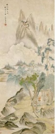 清 高简 蚁林论古图 轴