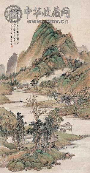 顾若波 戊寅(1878年)作 红霞新缘图 镜心 设色绢本