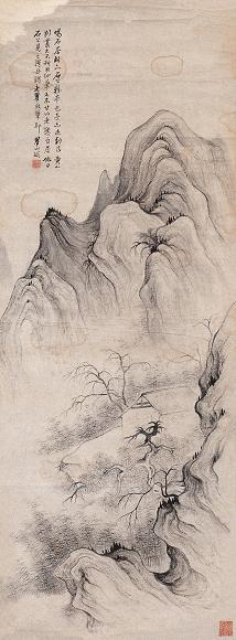 梅清 山中幽居图 镜心 水墨纸本