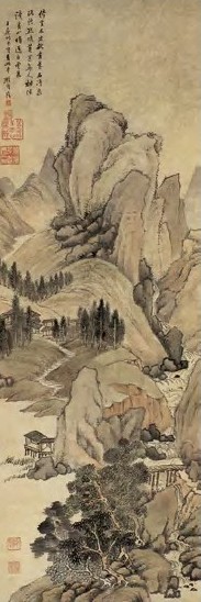 清末 顾沄 溪山清远 轴