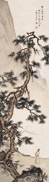 陈少梅 赏梅图 立轴 纸本