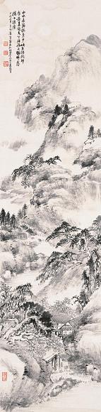 萧俊贤 林和靖诗意 立轴 纸本设色