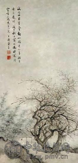 清 张崟 独坐幽篁里 轴