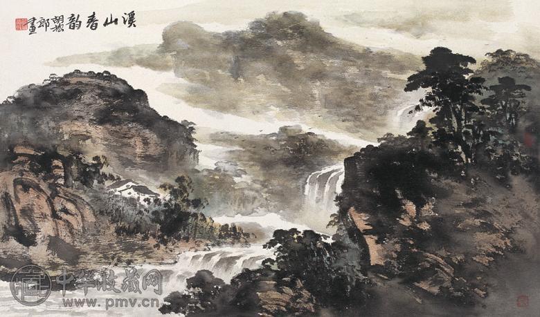 胡振郎 溪山春韵图 镜心 设色纸本