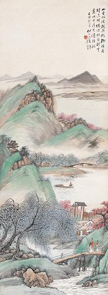 汪琨 1925年作 江南春图 立轴 设色纸本