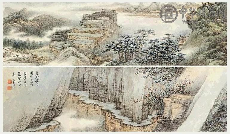 近现代 张克和 万壑竞秀图 卷