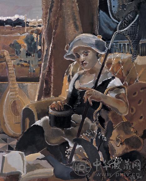 夏俊娜 1995年作 窗前 布面油画