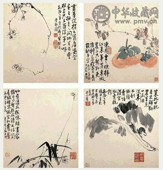 清 李方膺 花果 册