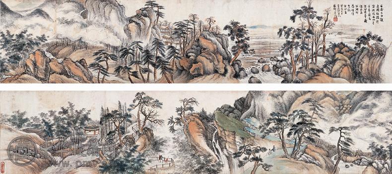 林纾 癸亥(1923年)作 太白观泉图 手卷 设色纸本