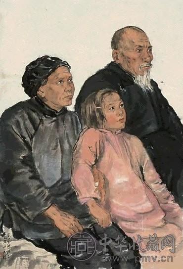 李斛 人物 镜心 设色