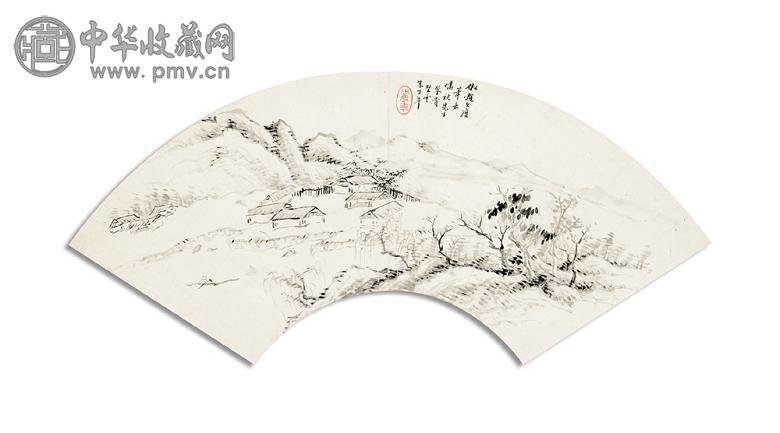 朱鹤年 山水图 扇面 水墨纸本