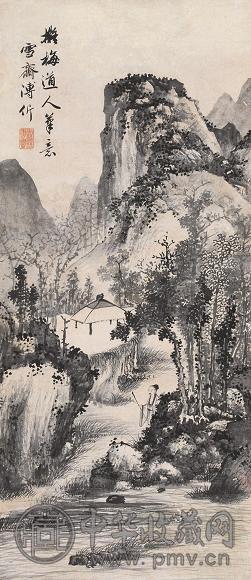 溥伒 仿元人笔意图 立轴 水墨纸本