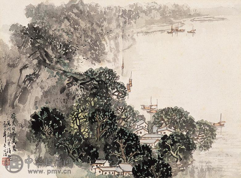 宋文治 1973年作 洞庭风景 镜心 设色纸本