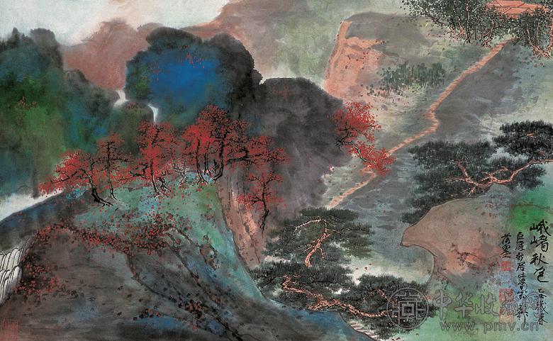 谢稚柳 乙丑(1985年)作 峨嵋秋色 镜心 设色纸本