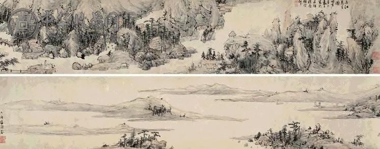达受 辛巳(1821年)作 长江万里图 卷 纸本设色