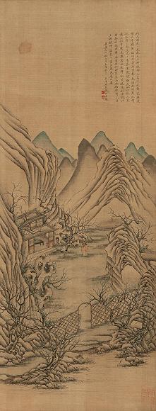 钱杜 丙午(1786年)作 访梅图 立轴 设色绢本