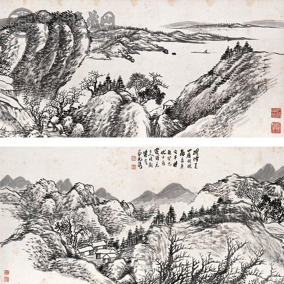 元博生 癸巳(1893年)作 溪山幽趣 手卷 水墨纸本