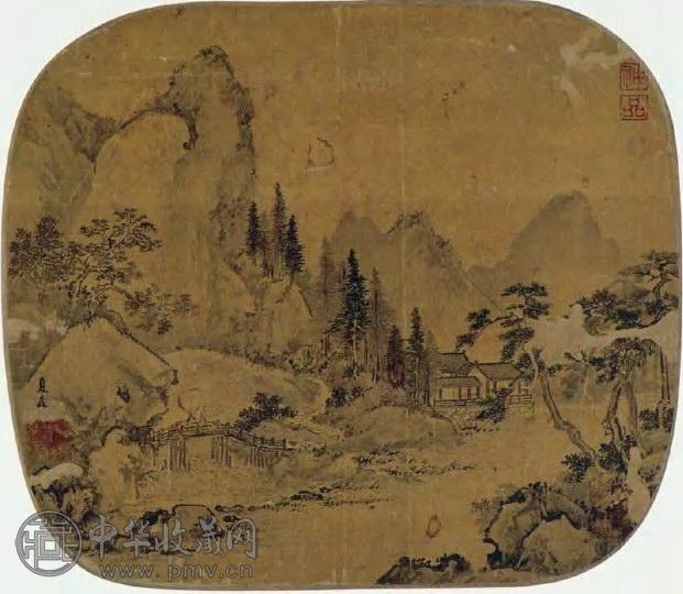 明 探幽图 扇页