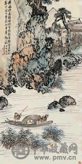 王震 癸亥(1923年)作 山水 立轴 设色纸本