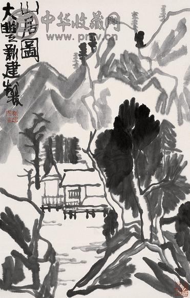 朱新建 山居图 立轴 水墨纸本