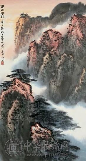 应野平 1984年作 黄山云起 立轴 设色纸本