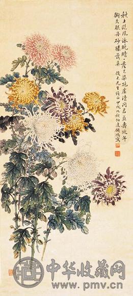 顾伯达 花卉 立轴