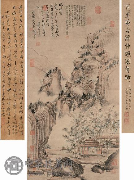 王蒙(款) 竹趣图 立轴 纸本设色