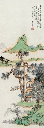 吴琴木 丙子(1936年) 南陵秋景图 轴 纸本设色