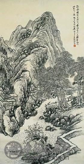 吴涛 清 山水 轴