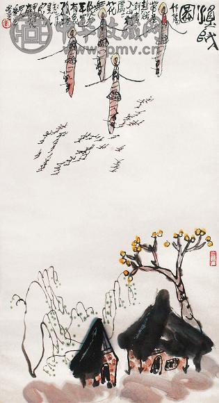 李华生 山水 立轴 设色纸本